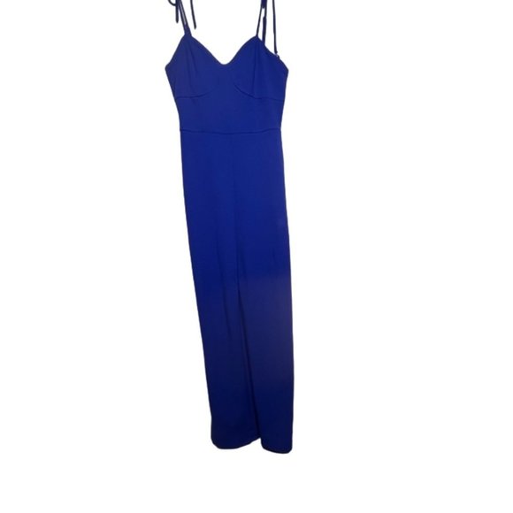 NEW Crystal Sky Strappy Blue Wide Leg Feminine Jumpsuit Medium - Picture 3 of 12
